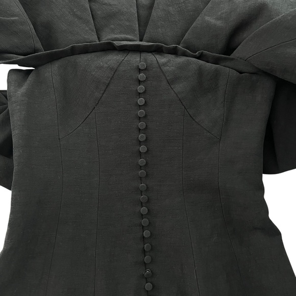 Jonathan Simkhai Puff Off Shoulder Mini Dress Black Size 4 NEW - Picture 14 of 15